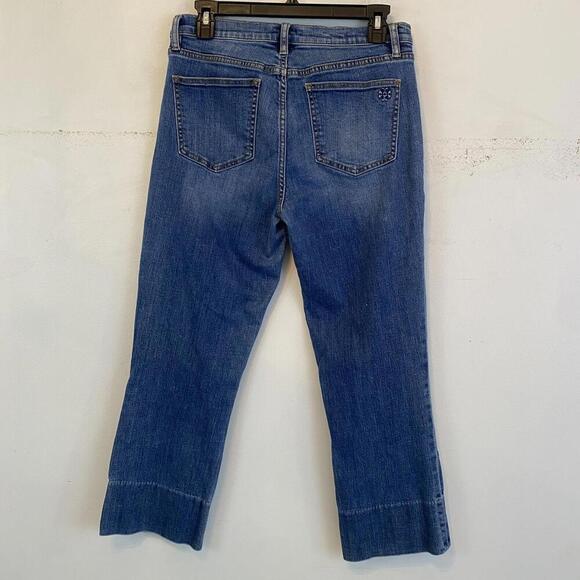 TORY BURCH medium wash straight leg cropped jeans sz 27 - Picture 3 of 4
